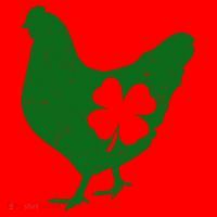St Patrick's Day Lucky Shamrock Clover Chicken Santa Hat thumb 1