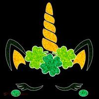 St Patrick's Day Lucky Unicorn USA-Made Doggie Bandana thumb 2