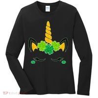 St Patrick's Day Lucky Unicorn Women's Long Sleeve Shirt thumb 0