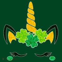 St Patrick's Day Lucky Unicorn Button thumb 1