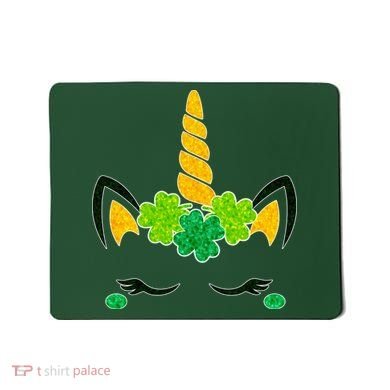 St Patrick's Day Lucky Unicorn Mousepad