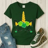St Patrick's Day Lucky Unicorn Women's T-Shirt thumb 3