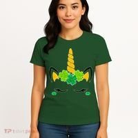 St Patrick's Day Lucky Unicorn Women's T-Shirt thumb 4