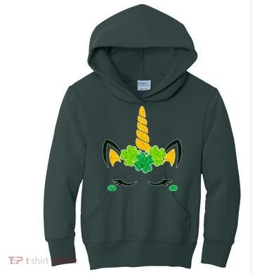 St Patrick's Day Lucky Unicorn Kids Hoodie