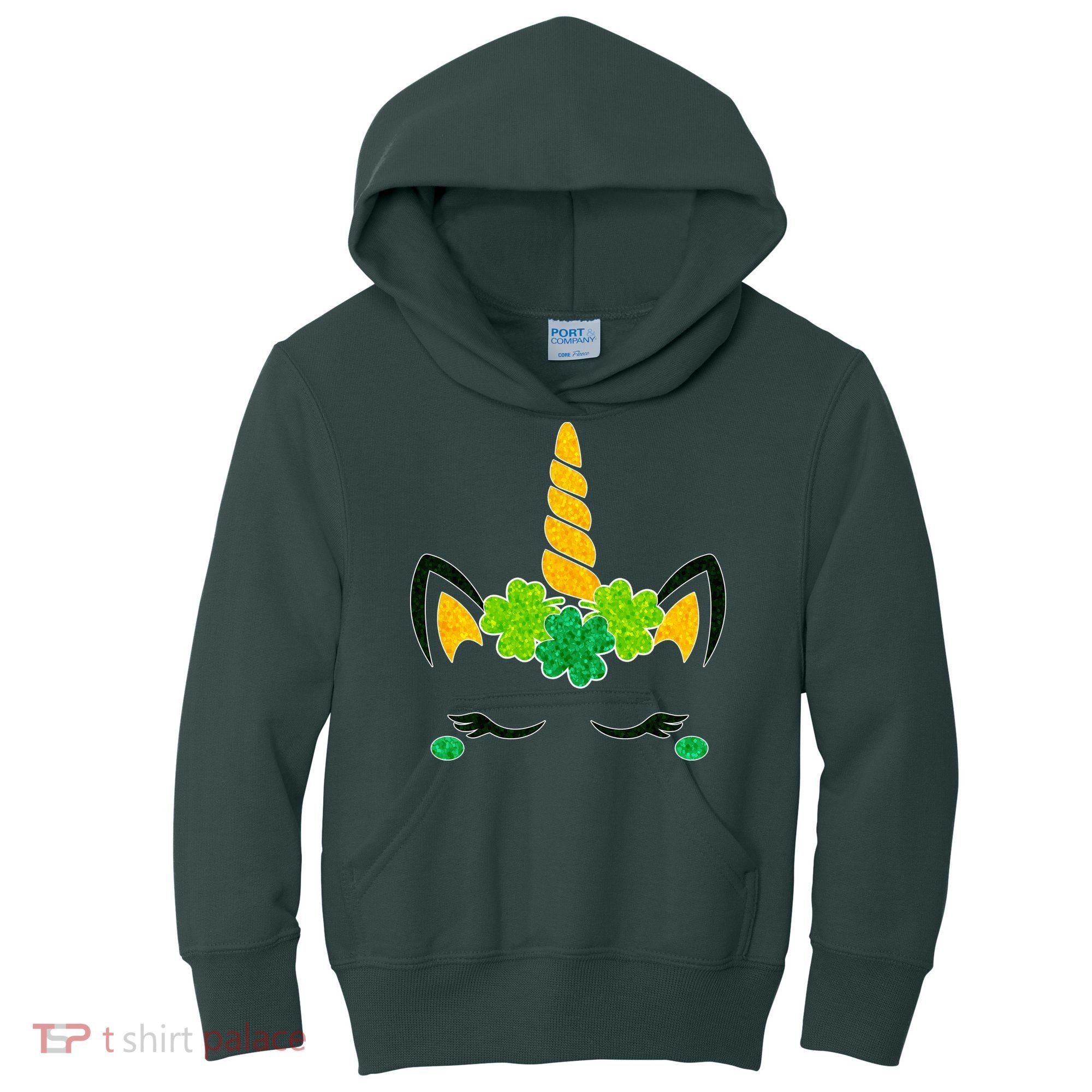 St Patrick's Day Lucky Unicorn Kids Hoodie
