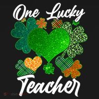 St Patrick's Day One Lucky Teacher Doggie Tank thumb 4