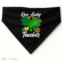 St Patrick's Day One Lucky Teacher USA-Made Doggie Bandana thumb 0