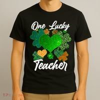 St Patrick's Day One Lucky Teacher T-Shirt thumb 3