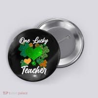St Patrick's Day One Lucky Teacher Button thumb 0