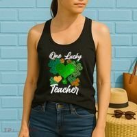 St Patrick's Day One Lucky Teacher Women's Tank Top thumb 2