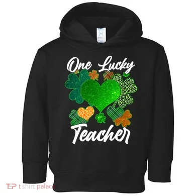 St Patrick's Day One Lucky Teacher Toddler Hoodie