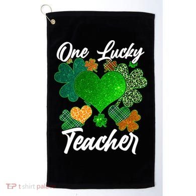 St Patrick's Day One Lucky Teacher Golf Towel