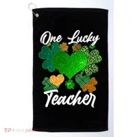 St Patrick's Day One Lucky Teacher Golf Towel thumb 0