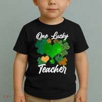 St Patrick's Day One Lucky Teacher Toddler T-Shirt thumb 2