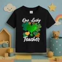 St Patrick's Day One Lucky Teacher Toddler T-Shirt thumb 3