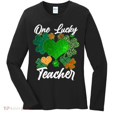 St Patrick's Day One Lucky Teacher Women's Long Sleeve Shirt