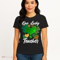 St Patrick's Day One Lucky Teacher Women's T-Shirt thumb 4
