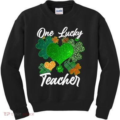 St Patrick's Day One Lucky Teacher Kids Sweatshirt