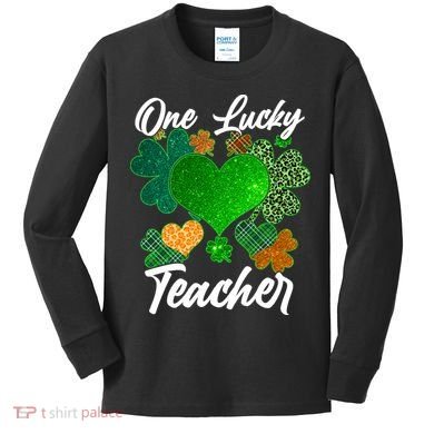 St Patrick's Day One Lucky Teacher Kids Long Sleeve Shirt