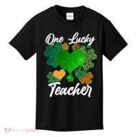 St Patrick's Day One Lucky Teacher Kids T-Shirt thumb 0