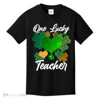 St Patrick's Day One Lucky Teacher Kids T-Shirt thumb 0