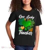 St Patrick's Day One Lucky Teacher Kids T-Shirt thumb 2