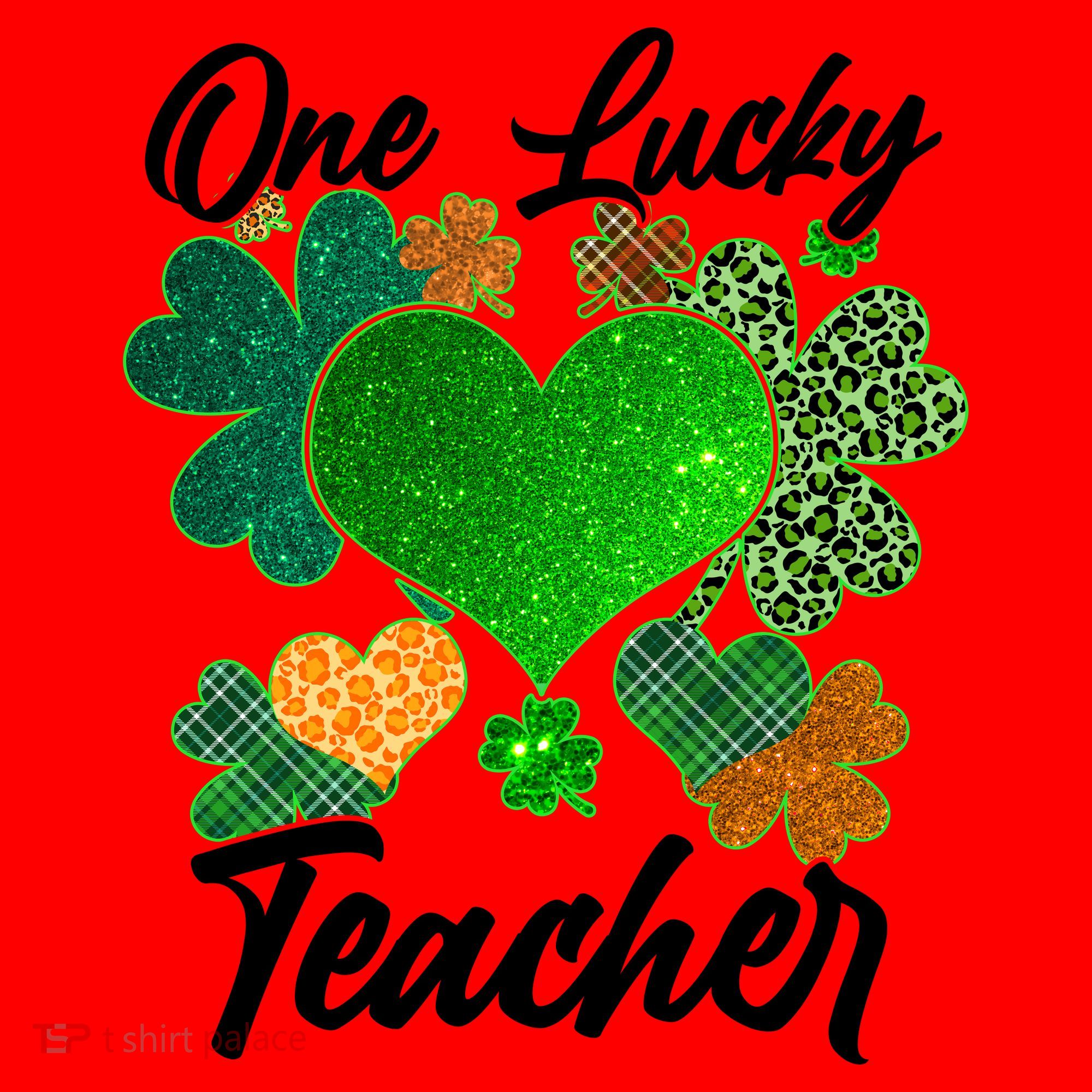 St Patrick's Day One Lucky Teacher Santa Hat