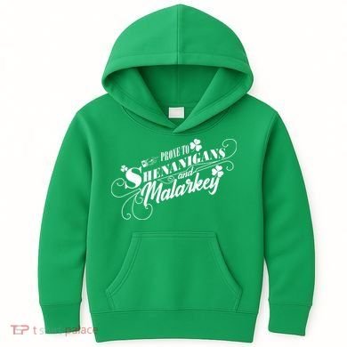 St Patrick's Day Prone To Shenanigans And Malarkey Kids Hoodie