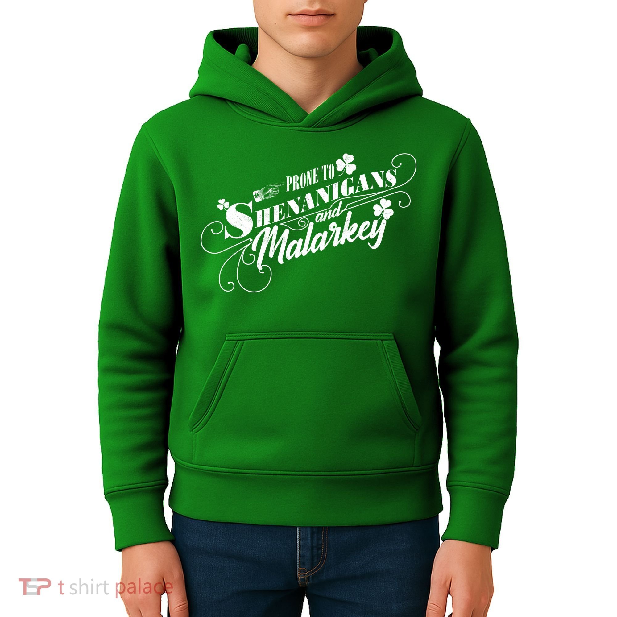 St Patrick's Day Prone To Shenanigans And Malarkey Kids Hoodie