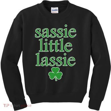 St Patrick's Day Sassie Little Lassie  Kids Sweatshirt