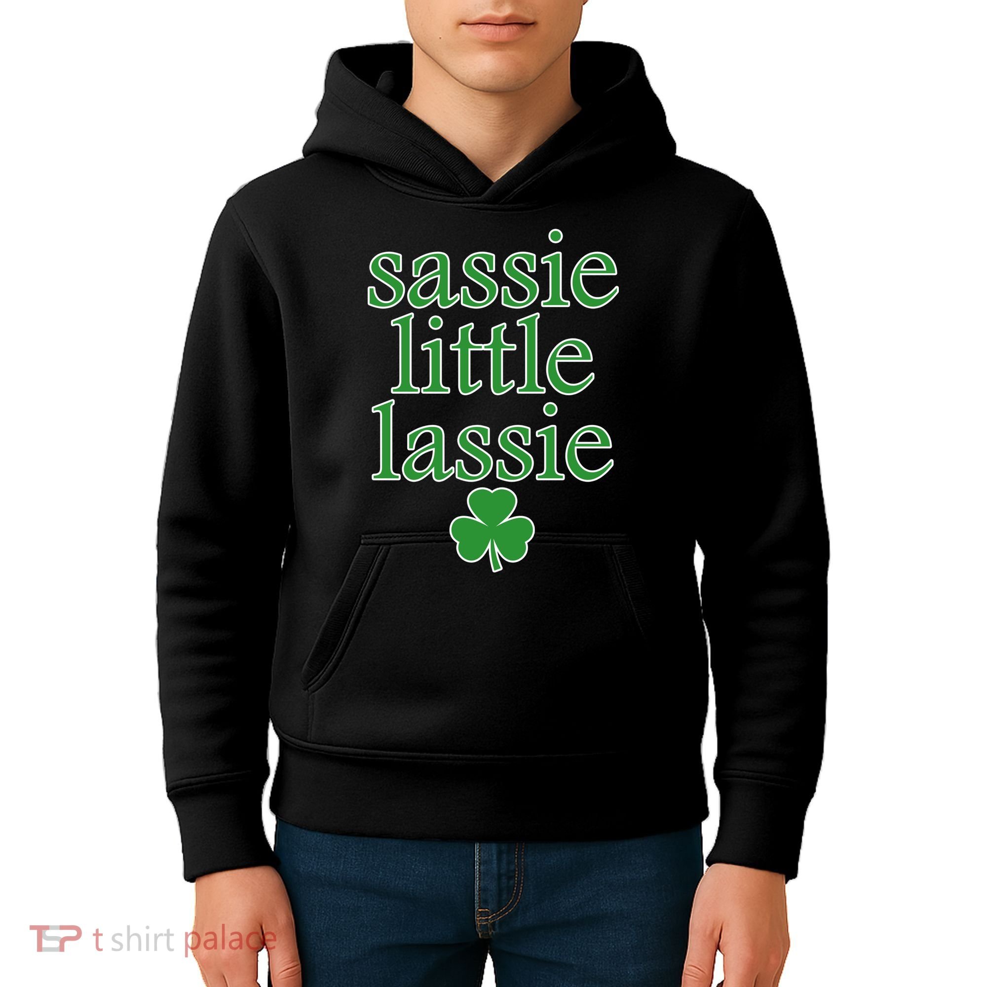 St Patrick's Day Sassie Little Lassie  Kids Hoodie