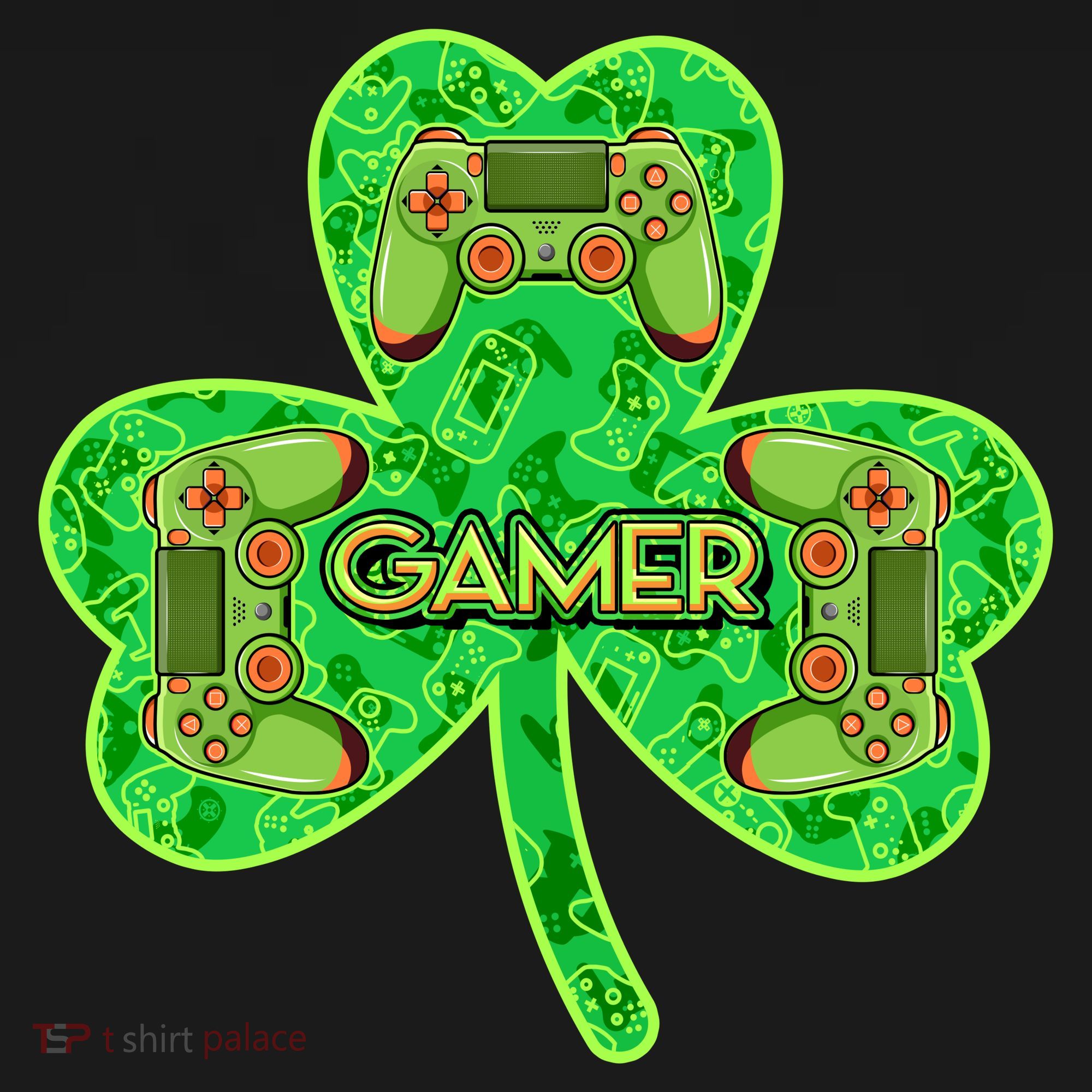 St Patrick's Day Shamrock Gamer USA-Made Doggie Bandana
