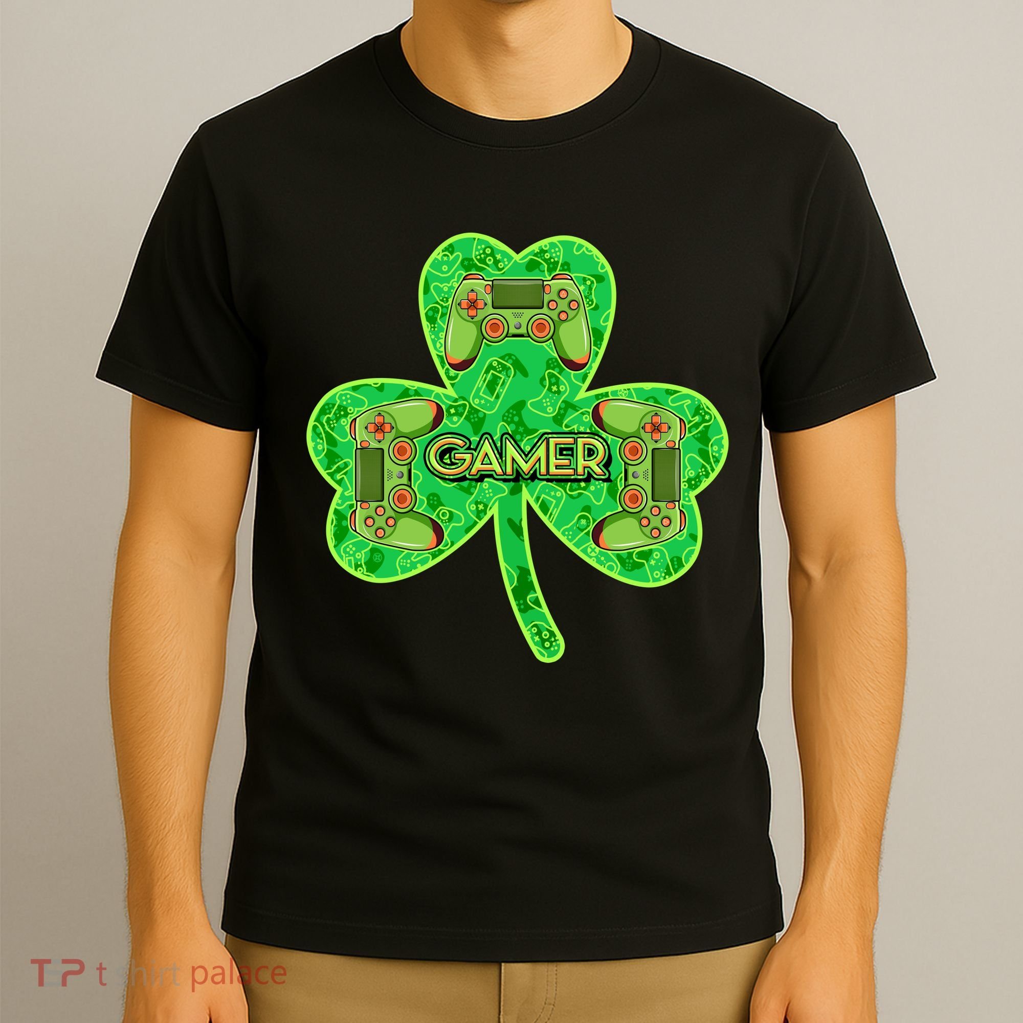 St Patrick's Day Shamrock Gamer T-Shirt