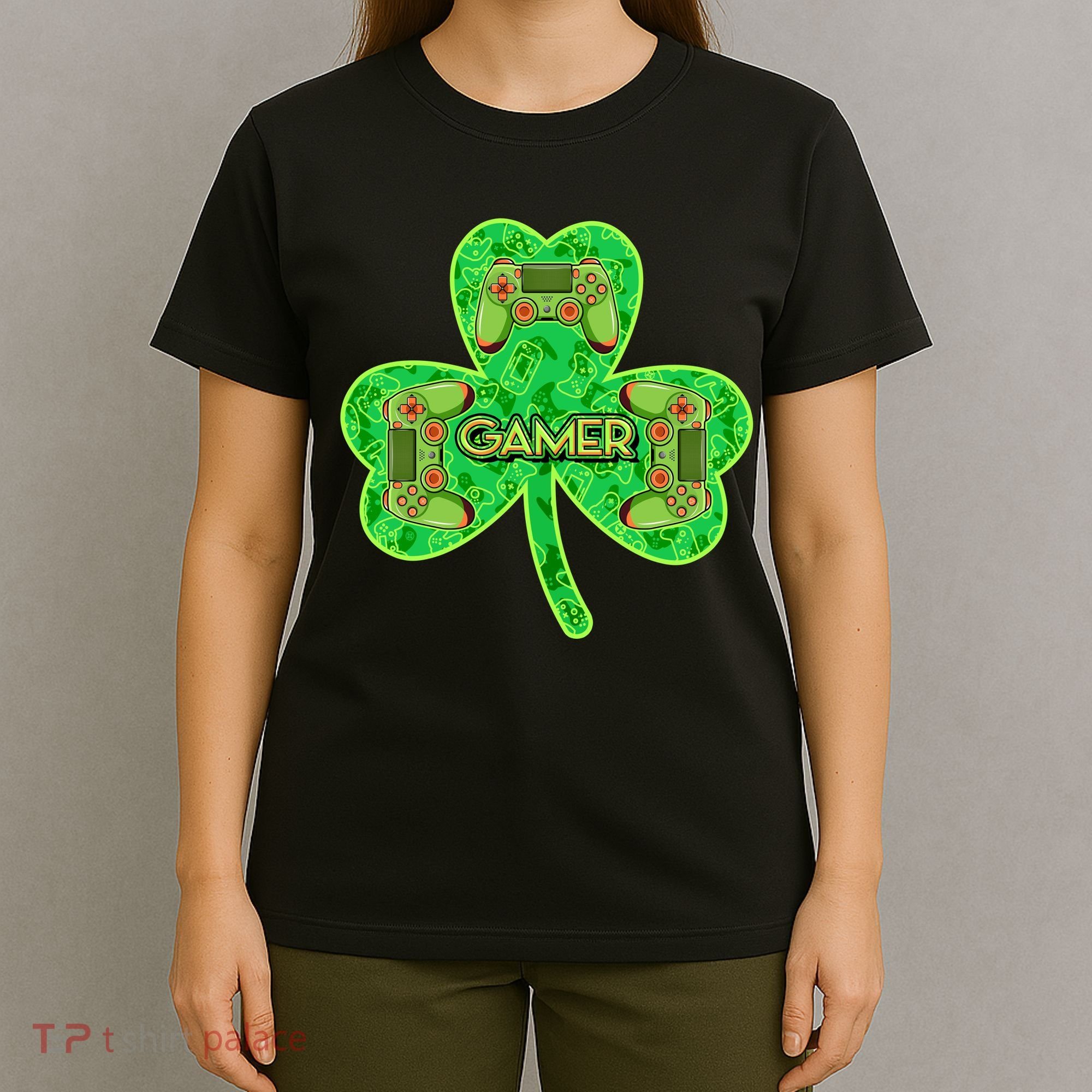 St Patrick's Day Shamrock Gamer T-Shirt