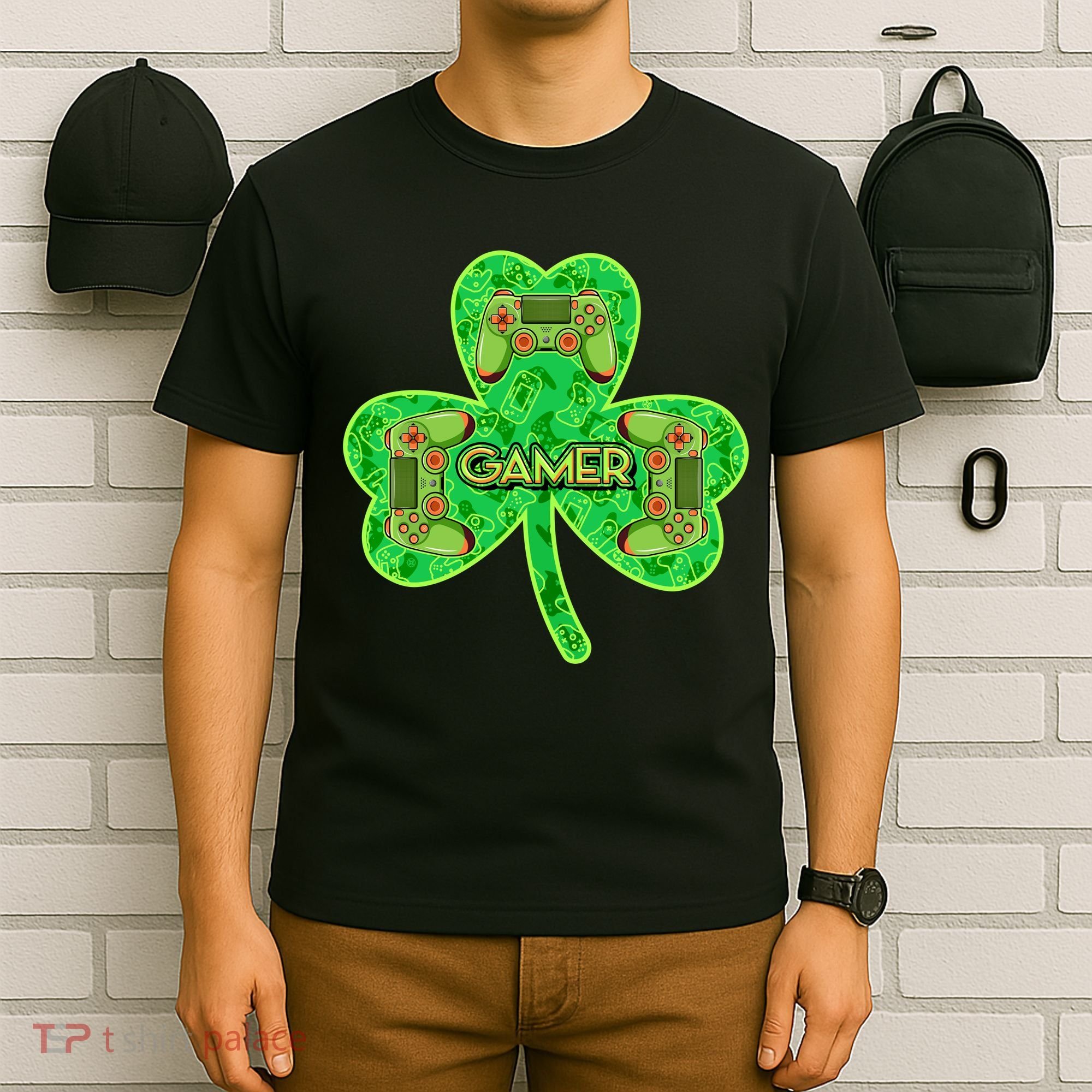 St Patrick's Day Shamrock Gamer T-Shirt
