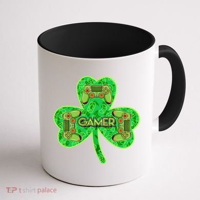 St Patrick's Day Shamrock Gamer Coffee Mug back