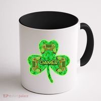 St Patrick's Day Shamrock Gamer Coffee Mug thumb 1