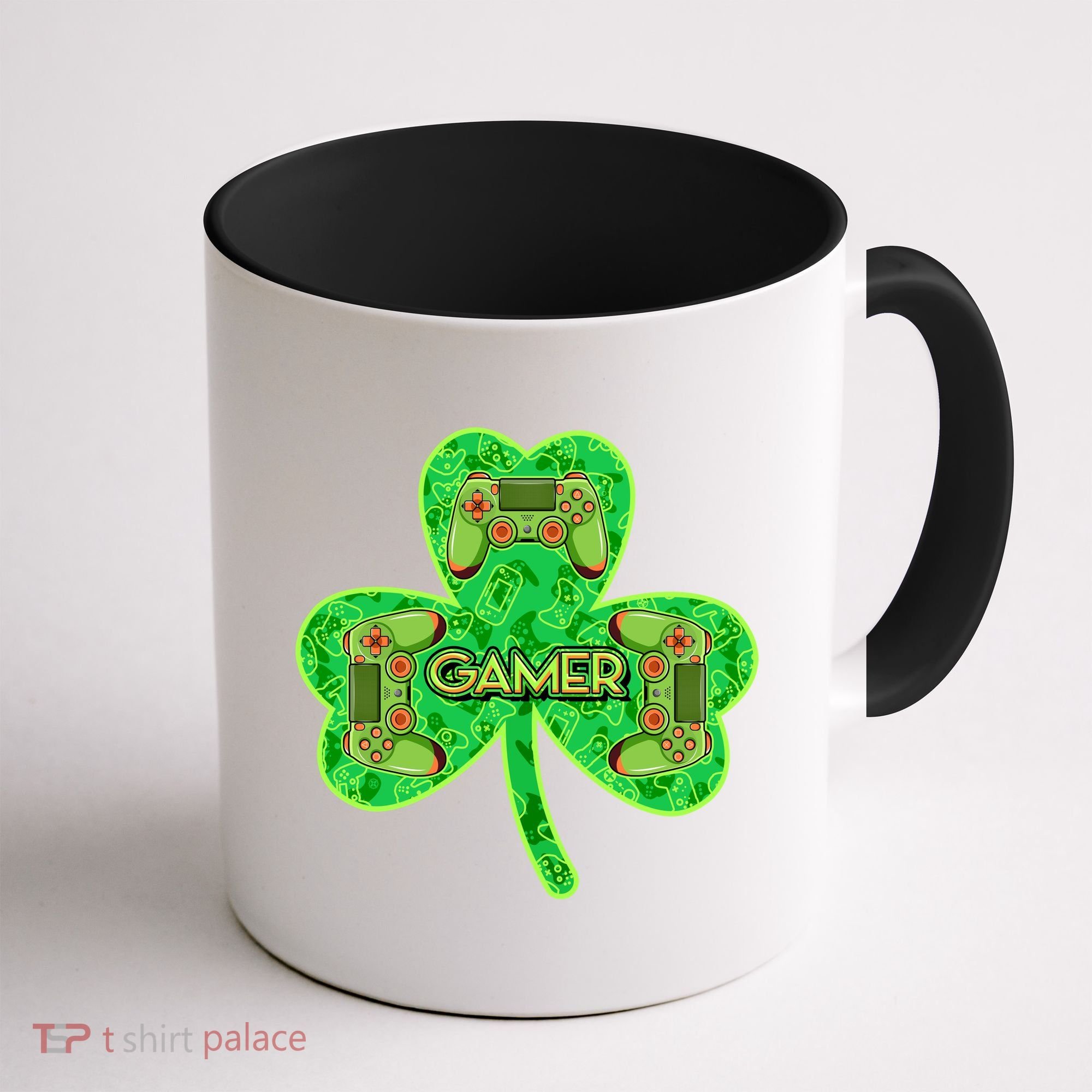 St Patrick's Day Shamrock Gamer Coffee Mug