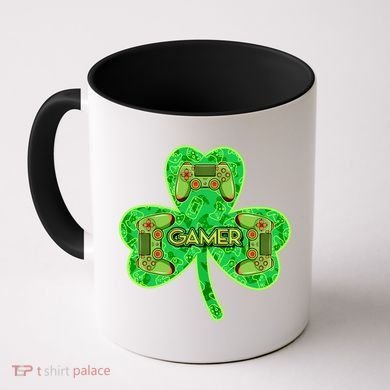 St Patrick's Day Shamrock Gamer Coffee Mug