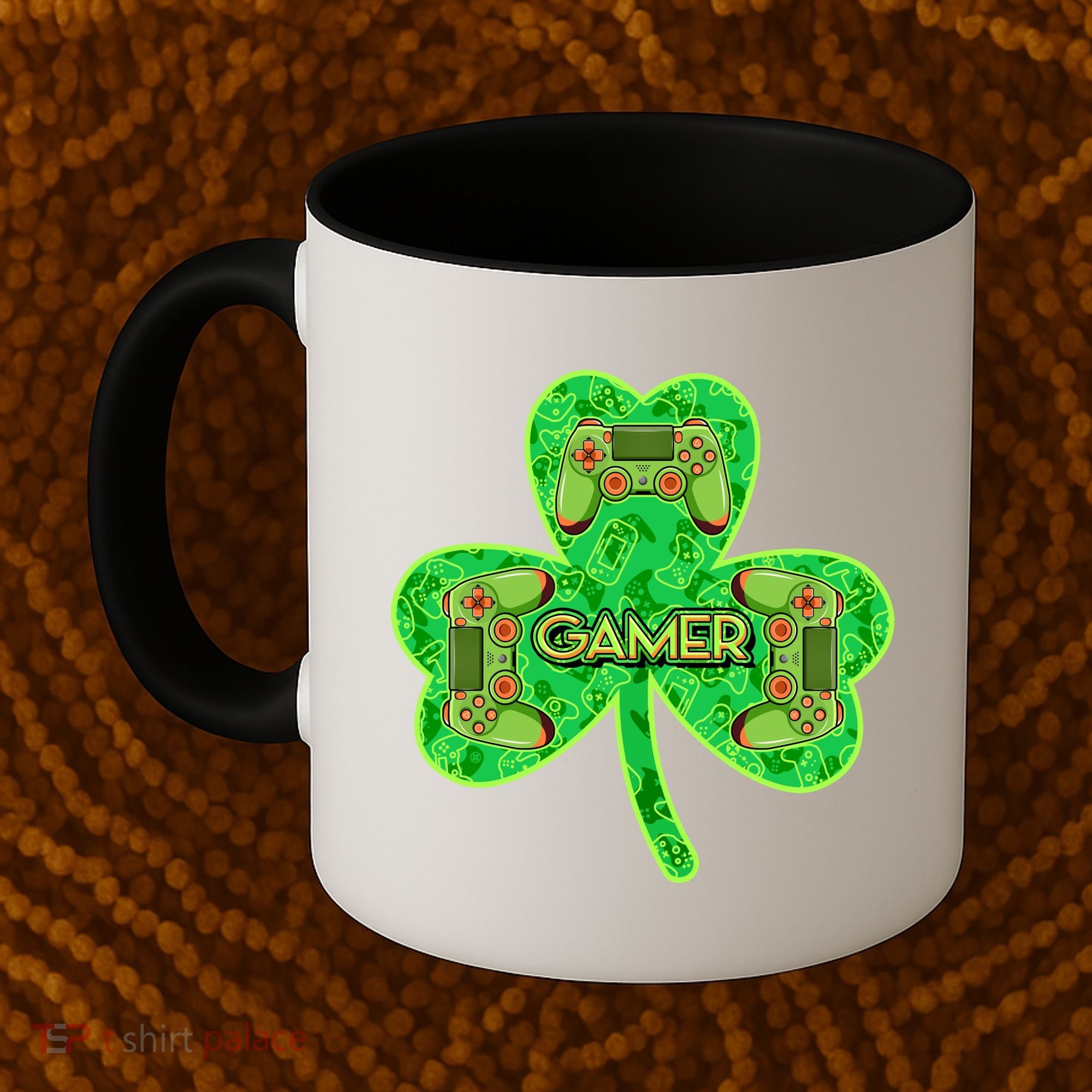 St Patrick's Day Shamrock Gamer Coffee Mug