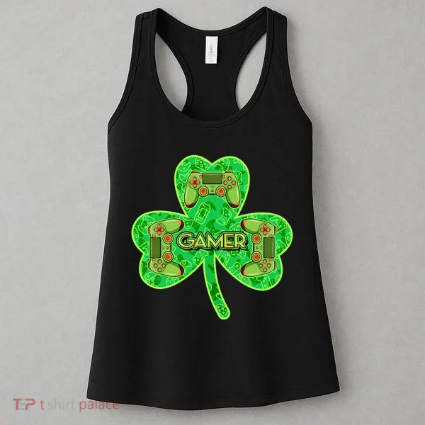 St Patrick's Day Shamrock Gamer Women's Tank Top