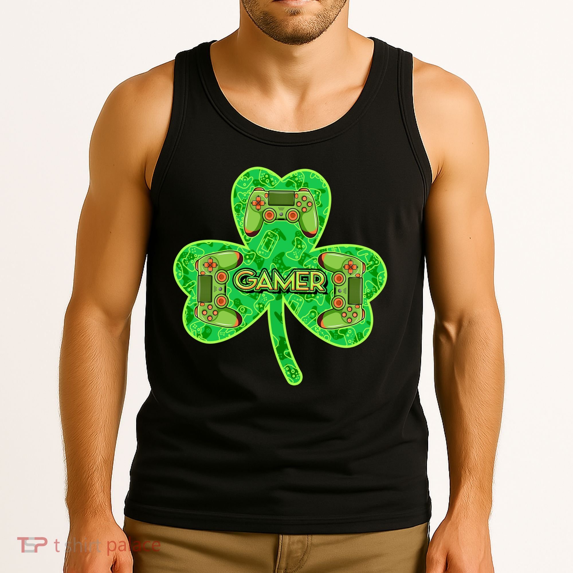 St Patrick's Day Shamrock Gamer Tank Top
