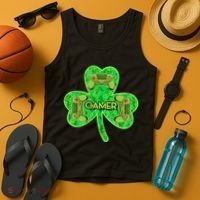 St Patrick's Day Shamrock Gamer Tank Top thumb 4