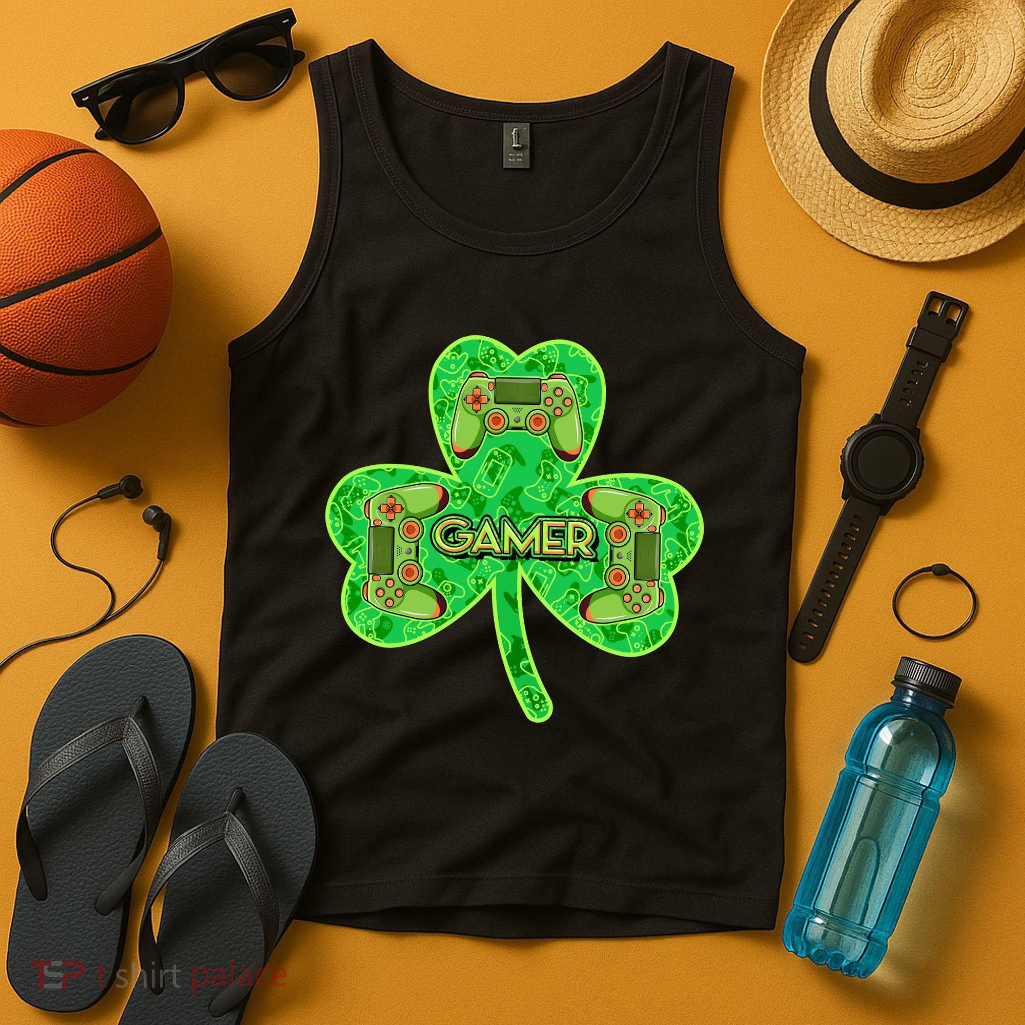 St Patrick's Day Shamrock Gamer Tank Top