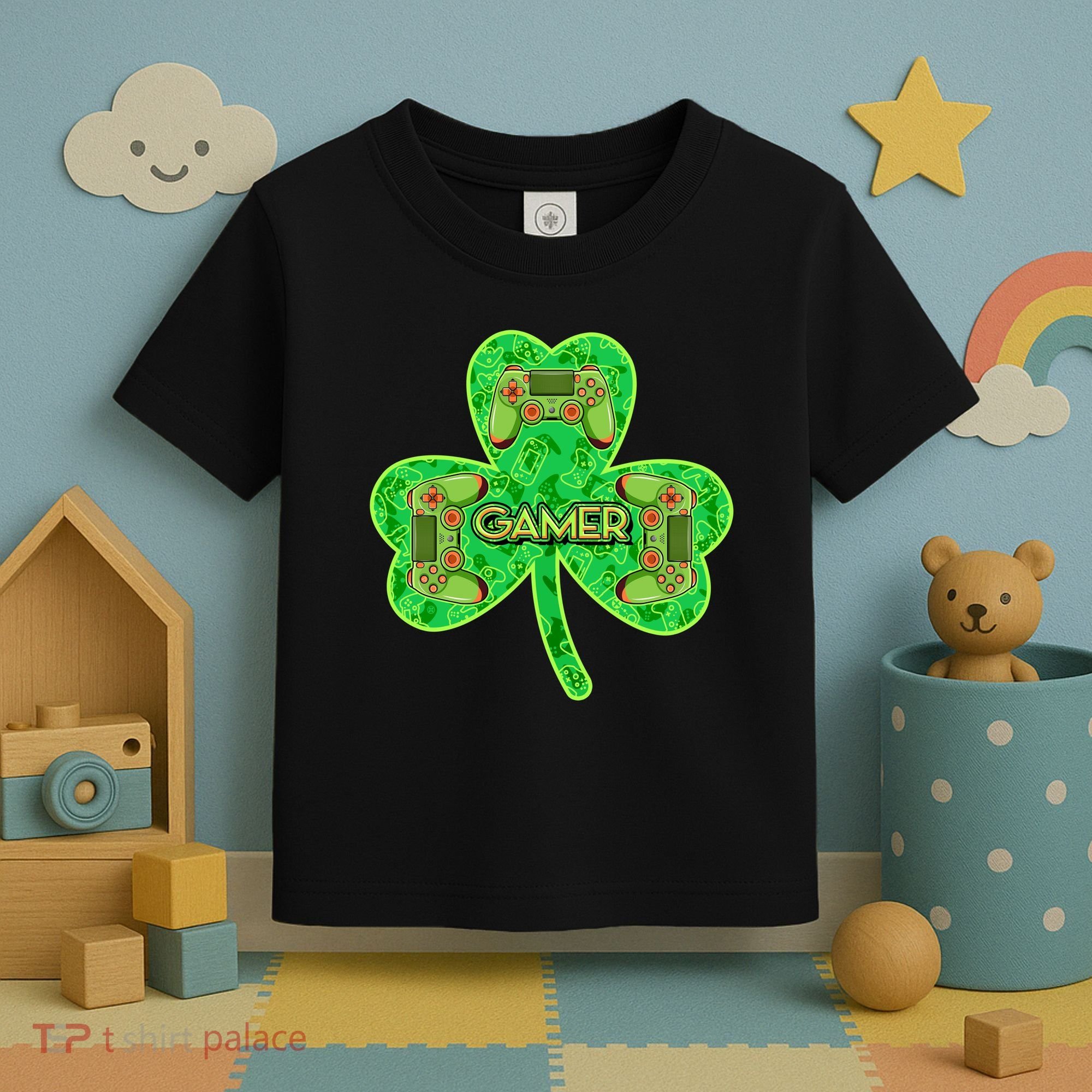 St Patrick's Day Shamrock Gamer Toddler T-Shirt