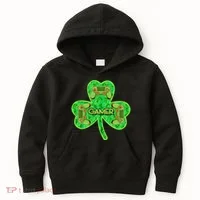 St Patrick's Day Shamrock Gamer Kids Hoodie thumb 0