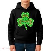 St Patrick's Day Shamrock Gamer Kids Hoodie thumb 4