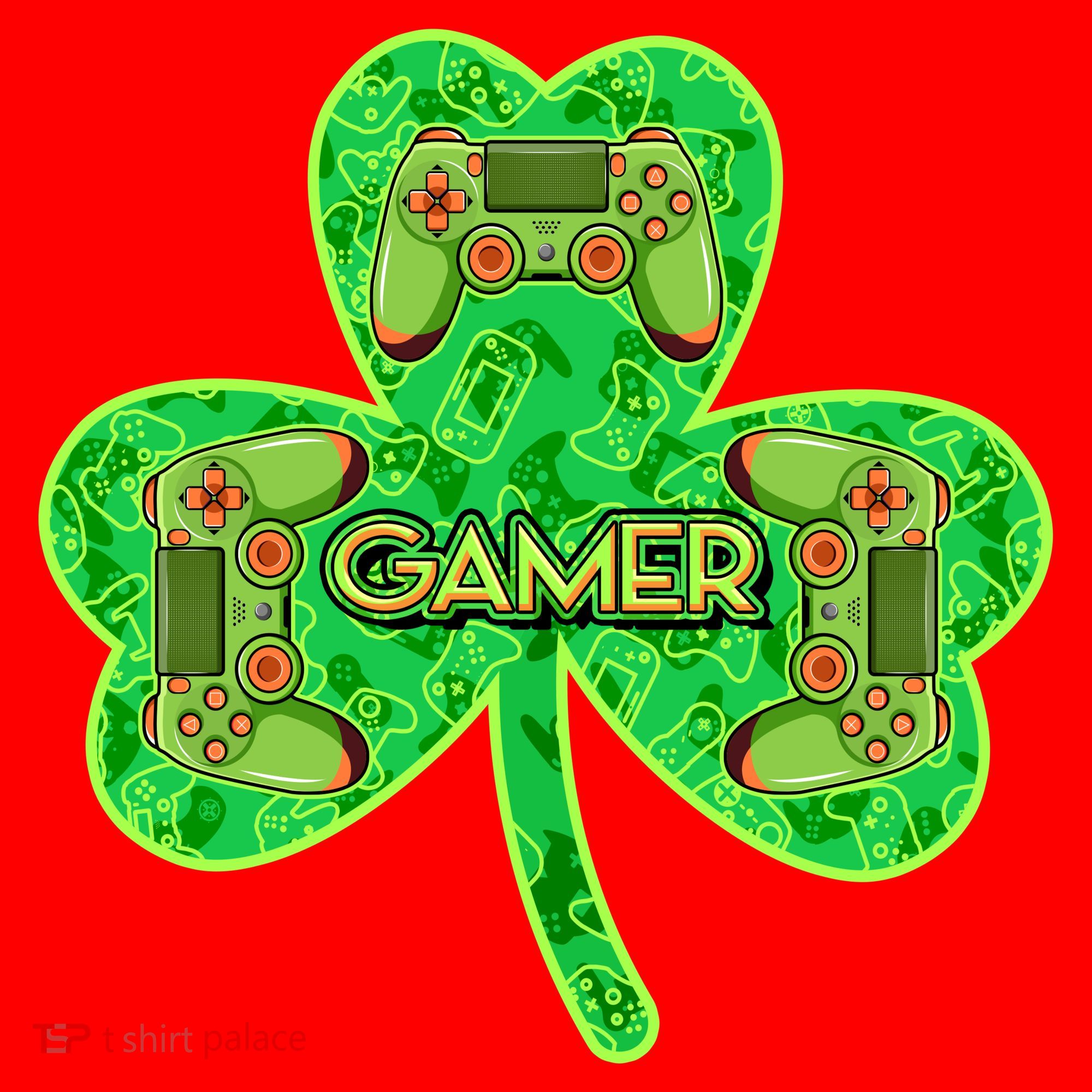 St Patrick's Day Shamrock Gamer Santa Hat