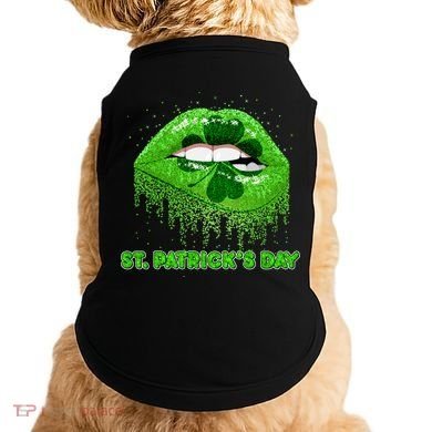 St Patrick's Day Shamrock Irish Lips Doggie Tank