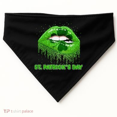 St Patrick's Day Shamrock Irish Lips USA-Made Doggie Bandana